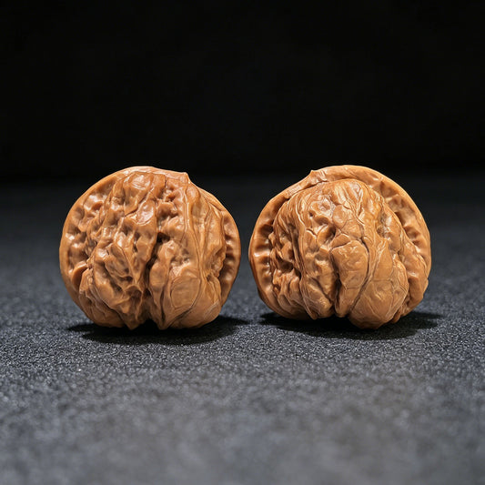 "Toad Head Hawk-Beak Vulture" (Hamatou Yingzui Zuoshandiao) Scholar Walnuts Pair | 37.0mm x 41.0mm | Inverse Deep-Belly Profile | Singularities Grade Masterpiece | Stock ID: HMTYZZSD-CG202E - ThePatinaProject