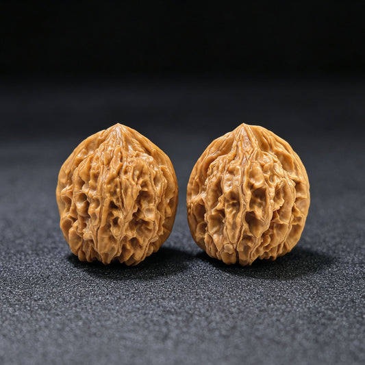 "Tong Tian Ba" TTB-1602 Collector Lineage Wenwan Walnuts Pair | 36.0mm x 34.0mm | Stock ID: TTB-1602 - ThePatinaProject