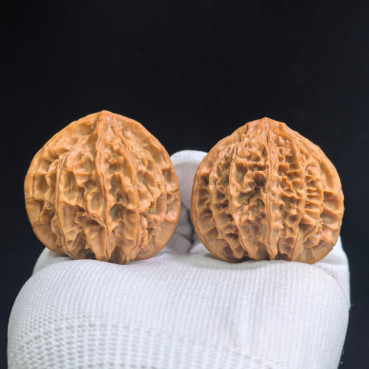 Top Scholar Crown Wenwan Walnut Pair — 45.0mm x 40.0mm | S-Grade Boutique | ZYG-SY1H1 - ThePatinaProject