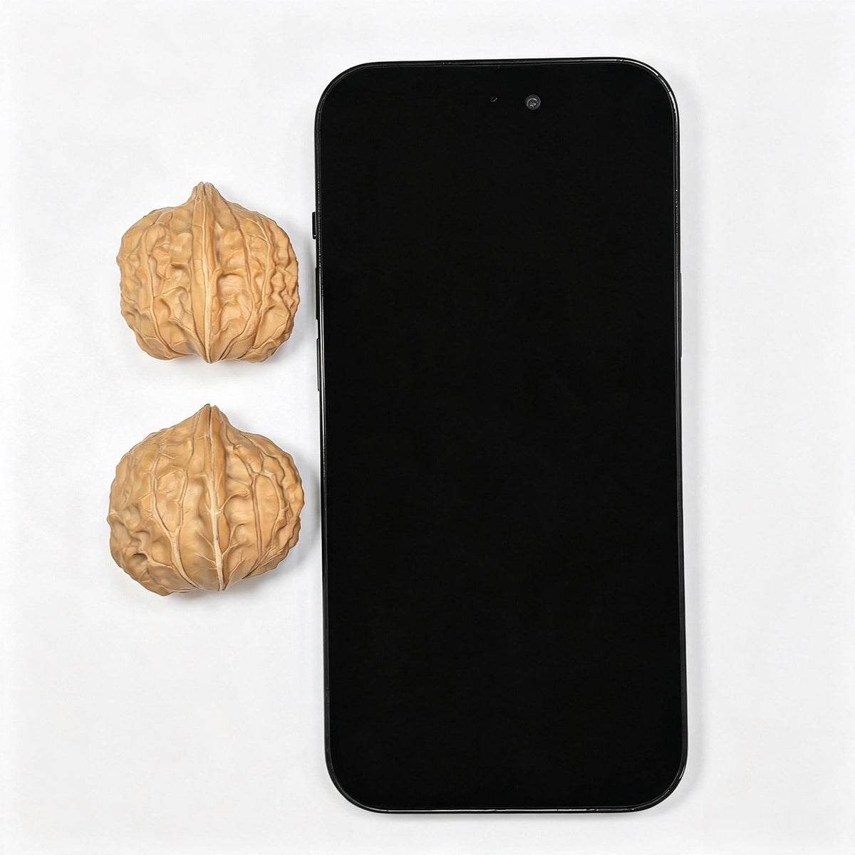 "Tortoise-Shell Hawk-Beak Half-Wall" (Gui Jia Wen Ying Zui Ban Bi) Scholar Walnuts Pair | Same-Fruit Biological Twin Pair | 26.0mm x 35.0mm | Miniature Pocket Format (Shou Nian) | Stock ID: GJW-SY1B7 - ThePatinaProject