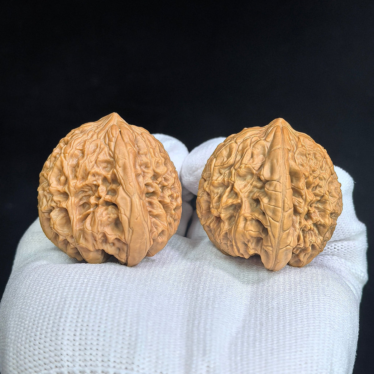 Triangle "Blizzard Turtle-Back" (Bao Xue Sanjiao Gui Bei) Scholar Walnuts Pair | 42.0mm x 39.0mm | Classic Low-Profile Silhouette | Collector Grade Masterpiece | Stock ID: BX-SY1E9 - ThePatinaProject