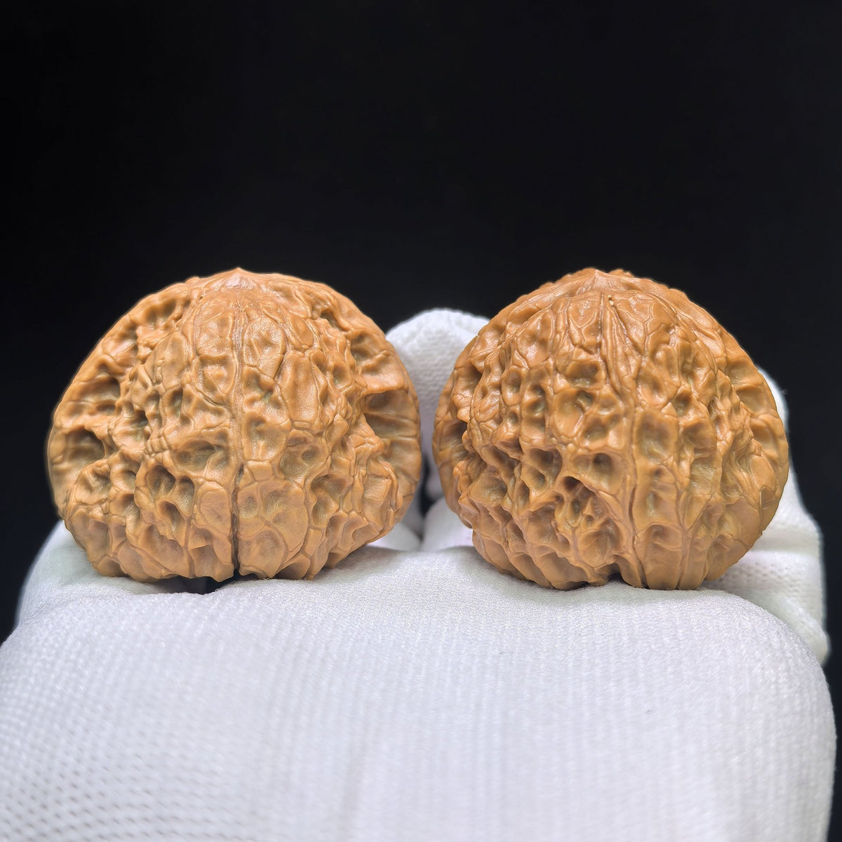 "Triangle Grand Reunion" Sanjiao Da Tuan Yuan Wenwan Walnuts (Pair) | 45.0mm x 42.0mm | Stock ID: TY-1503C - ThePatinaProject