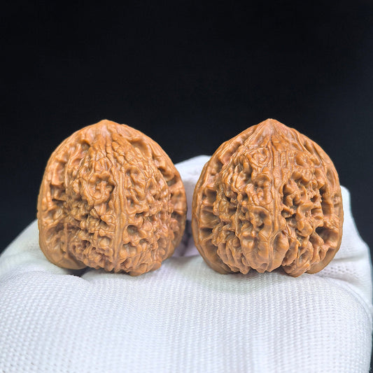 Triangular Nanjiangshi Wenwan Walnuts Pair | 36.0mm × 37.0mm | NJS-SY1I2 - ThePatinaProject