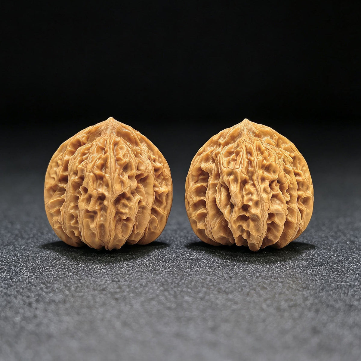 "Triangular Peach Heart Xiayunling" Sanjiao Taoxin Xiayunling XYL-1506C Low-Profile Wenwan Walnuts Pair | 37.0mm x 34.0mm | XYL-1506C - ThePatinaProject