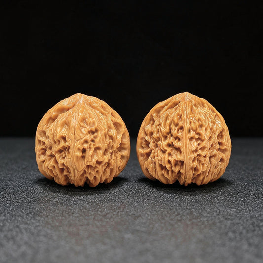 "Triangular Spherical Nanjiangshi" Sanjiao Qiuxing Nanjiangshi Low-Profile Wenwan Walnuts Pair | 39.0mm x 38.0mm | NJS-1510C - ThePatinaProject