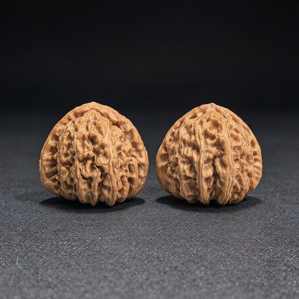 “Triangular White Lion” White Lionhead Wenwan Walnut Pair | 41.0mm × 39.0mm | BSJ-1306C - ThePatinaProject