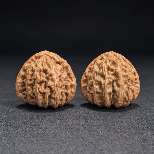 “Triangular White Lion” White Lionhead Wenwan Walnut Pair | 41.0mm × 39.0mm | BSJ-1306C - ThePatinaProject