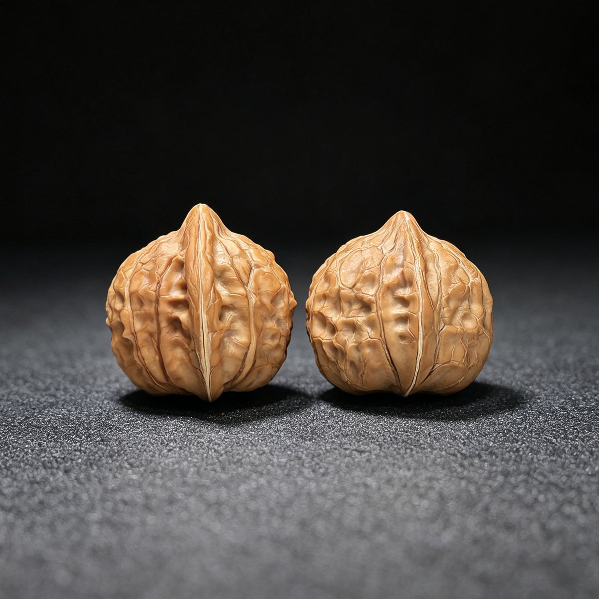 Turtle-Shell “Same-Fruit Twin Halves” Scholar Walnut Pair — 30.0mm x 33.0mm | GJW-SY1F9 - ThePatinaProject