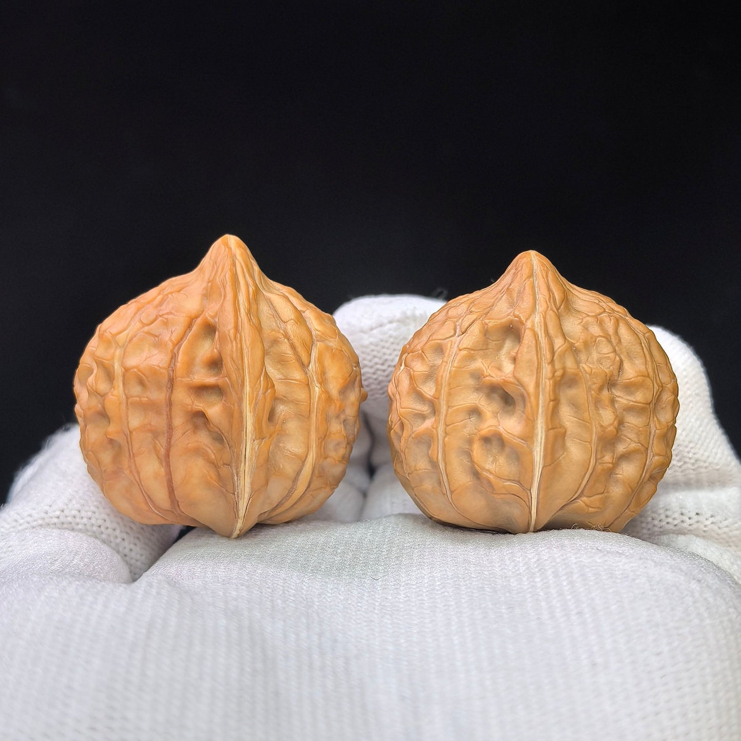 Turtle-Shell “Same-Fruit Twin Halves” Scholar Walnut Pair — 30.0mm x 33.0mm | GJW-SY1F9 - ThePatinaProject