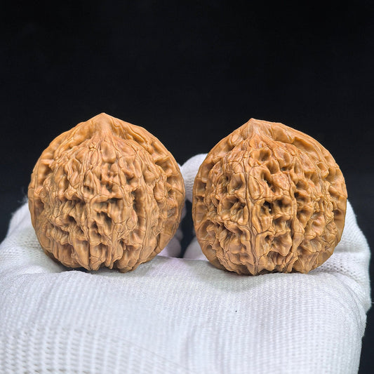 Water Dragon Pattern “Longevity Peach” Spherical Wenwan Walnut Pair — 40.0mm x 40.0mm | Boutique Grade | SLWSTDX-17B0C - ThePatinaProject