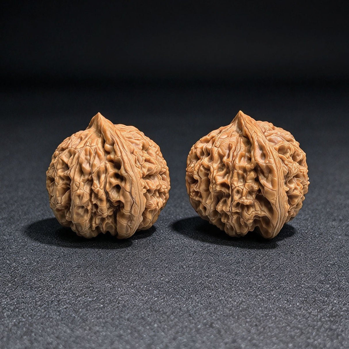 Water Dragon Pattern “Longevity Peach” Spherical Wenwan Walnut Pair — 40.0mm x 40.0mm | Boutique Grade | SLWSTDX-17B0C - ThePatinaProject