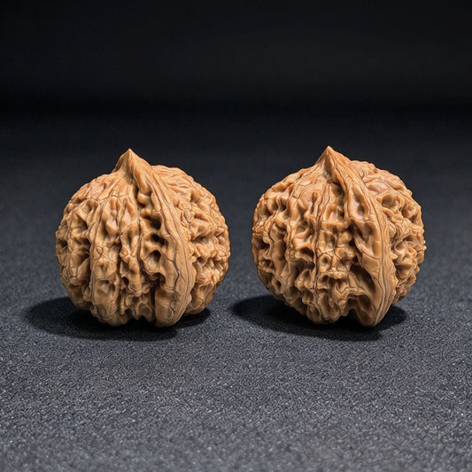 Water Dragon Pattern “Longevity Peach” Spherical Wenwan Walnut Pair — 40.0mm x 40.0mm | Boutique Grade | SLWSTDX-17B0C - ThePatinaProject