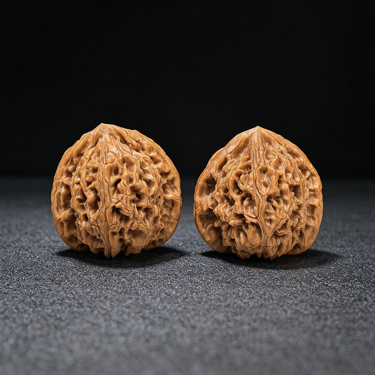 "Water Dragon Texture" Shui Long Wen SLW-1502C Low-Profile Wenwan Walnuts Pair | 40.0mm x 39.0mm | SLW-1502C - ThePatinaProject