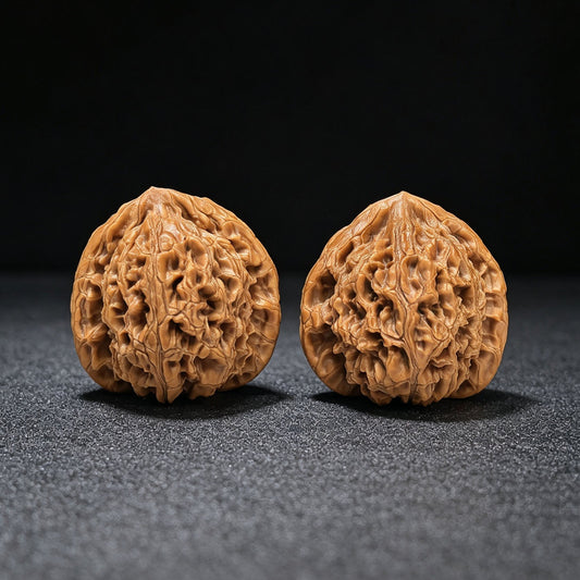 "Water Dragon Texture" Shui Long Wen SLW-1502C Low-Profile Wenwan Walnuts Pair | 40.0mm x 39.0mm | SLW-1502C - ThePatinaProject