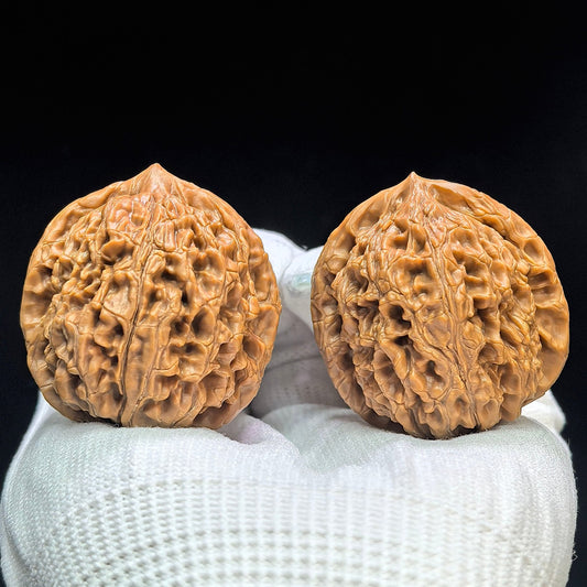 "Water Dragon Texture" Shuilongwen Low-Profile Wenwan Walnuts Pair | 38.0mm x 39.0mm | SLW-1504C - ThePatinaProject