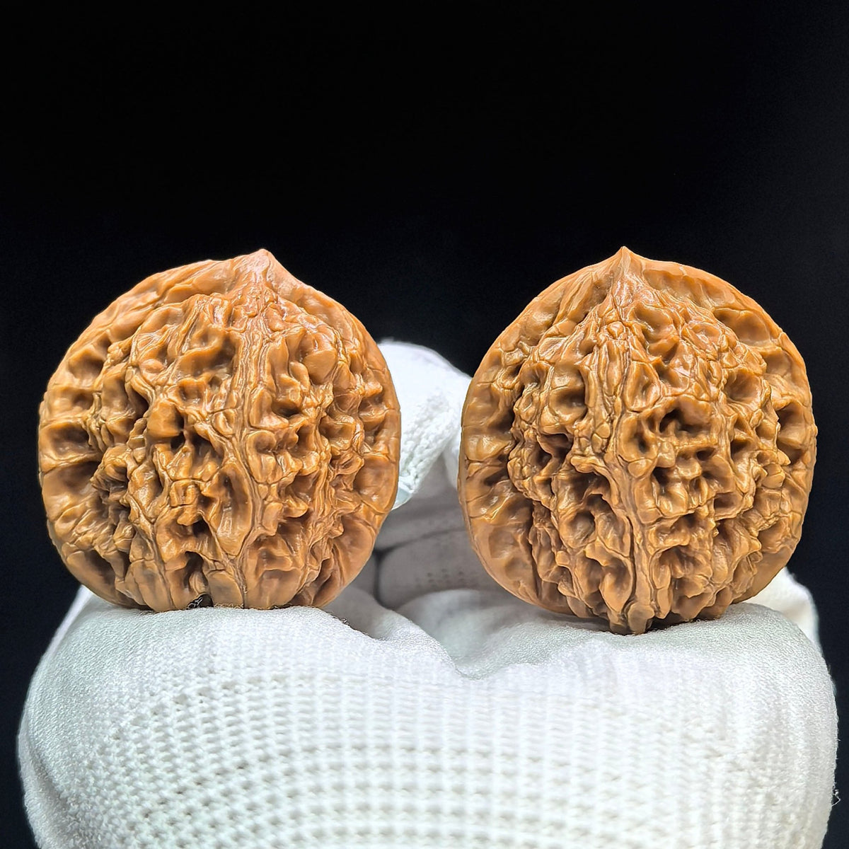 "Water Dragon Texture" Shuilongwen Low-Profile Wenwan Walnuts Pair | 38.0mm x 39.0mm | SLW-1504C - ThePatinaProject