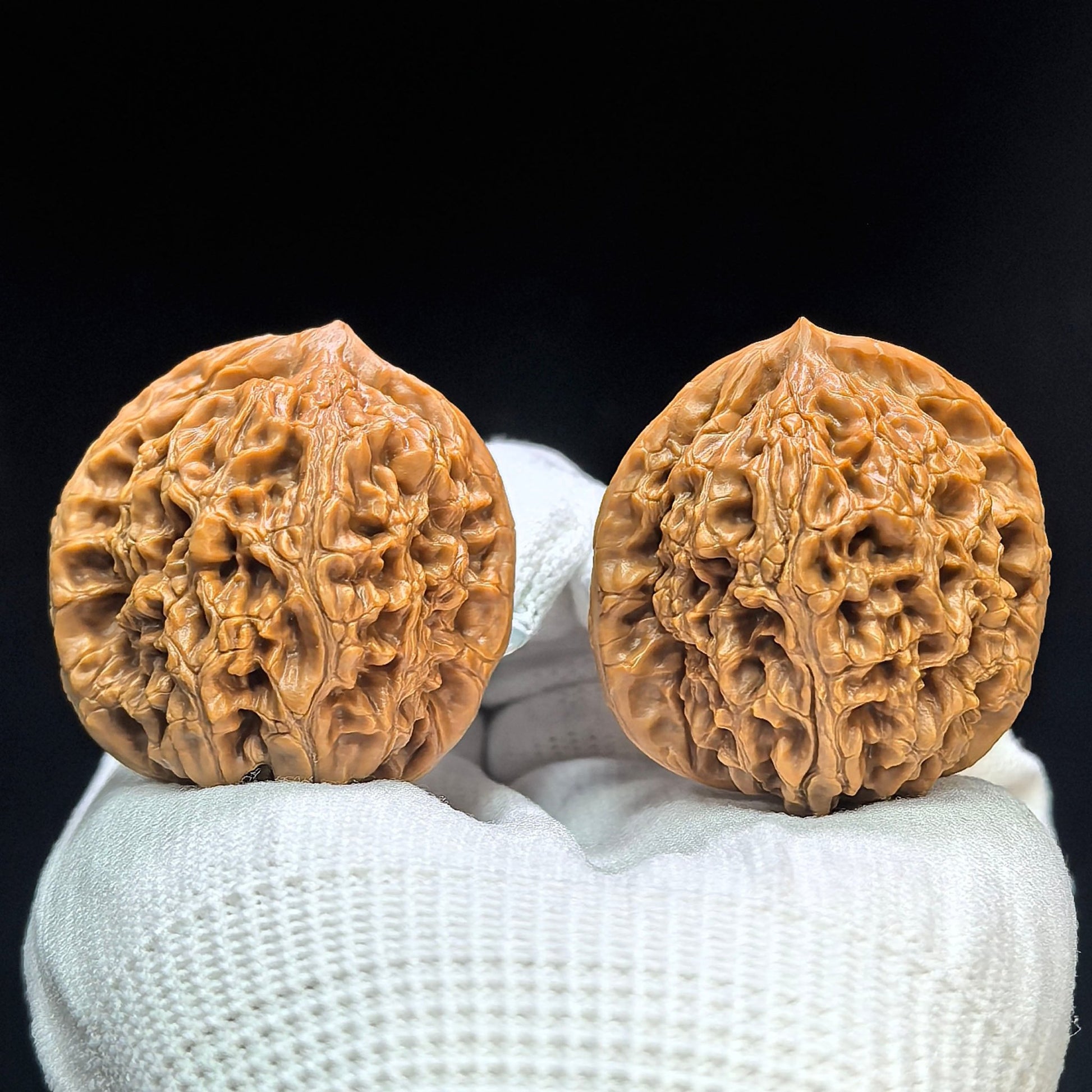 "Water Dragon Texture" Shuilongwen Low-Profile Wenwan Walnuts Pair | 38.0mm x 39.0mm | SLW-1504C - ThePatinaProject