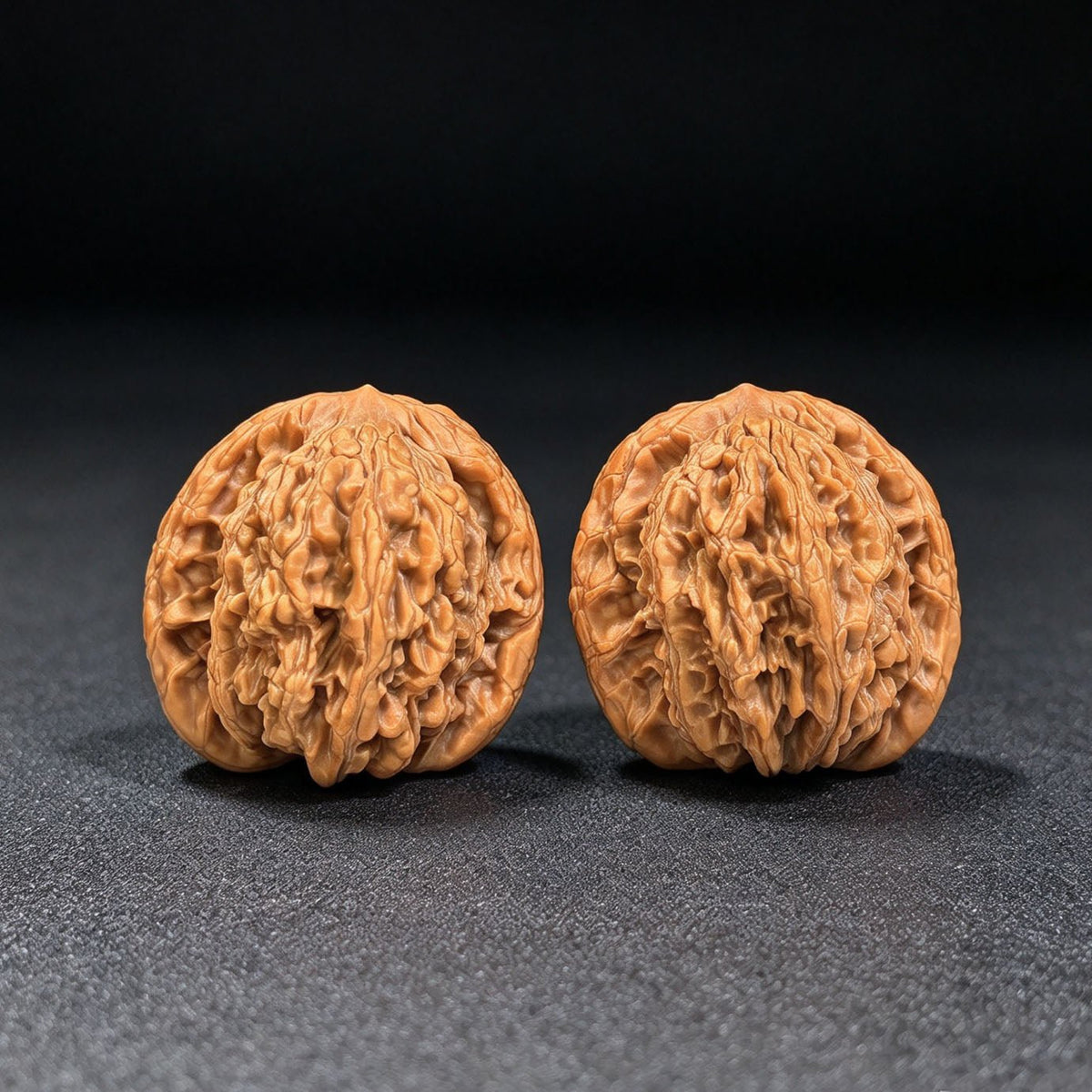 "Wheat Ear Tiger Head / Mai Sui Hu Tou" Heirloom Collection Wenwan Walnuts Pair | 44.0mm x 44.0mm | MSHT-1002 - ThePatinaProject