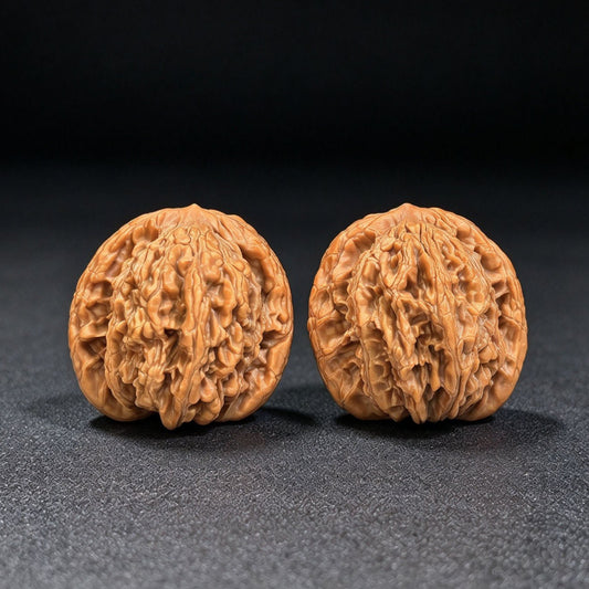 "Wheat Ear Tiger Head / Mai Sui Hu Tou" Heirloom Collection Wenwan Walnuts Pair | 44.0mm x 44.0mm | MSHT-1002 - ThePatinaProject