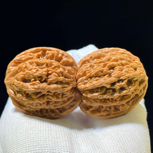 "Wheat Ear Tiger Head" Maisui Hutou Wenwan Walnuts (Pair) | 36.0mm x 39.0mm | Stock ID: MSHT-1107 - ThePatinaProject
