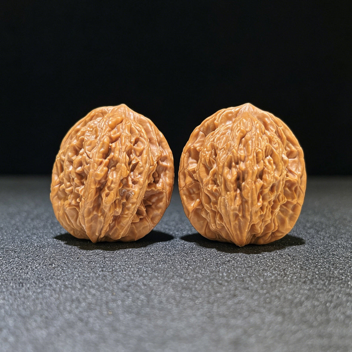 "Wheat Ear Tiger Head" Maisui Hutou Wenwan Walnuts (Pair) | 38.0mm x 34.0mm | Stock ID: MSHT-1108 - ThePatinaProject