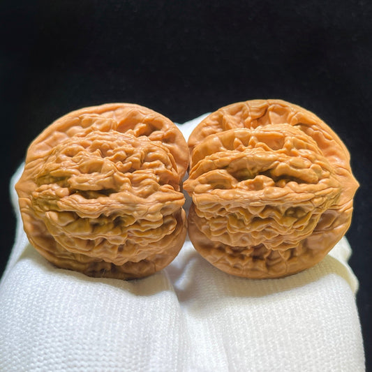 "Wheat Ear Tiger Head" Maisui Hutou Wenwan Walnuts Pair | 40.0mm x 38.0mm | MSHT-1106 - ThePatinaProject