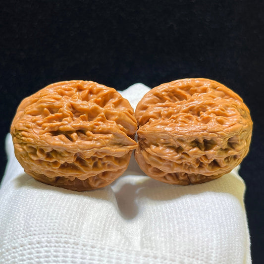 "Wheat Ear Tiger Head Pocket Size" Maisui Hutou Wenwan Walnuts Pair | 33.0mm x 33.0mm | MSHT-1105 - ThePatinaProject