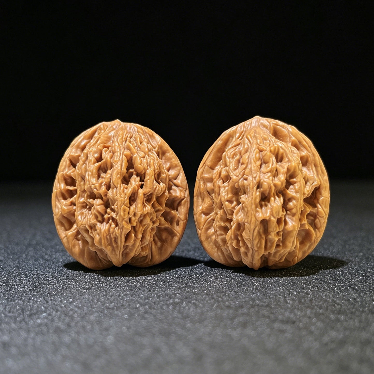 "Wheat Ear Tigerhead" Maisui Hutou Classic Heritage Low-Profile Wenwan Walnuts Pair | 37.0mm x 35.0mm | MSHT-1112 - ThePatinaProject