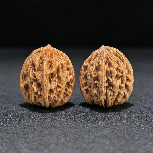 "Wheat Ear Tigerhead" Maisui Hutou MSHT-1403 Low-Profile Wenwan Walnuts Pair | 36.0mm x 35.0mm | MSHT-1403 - ThePatinaProject