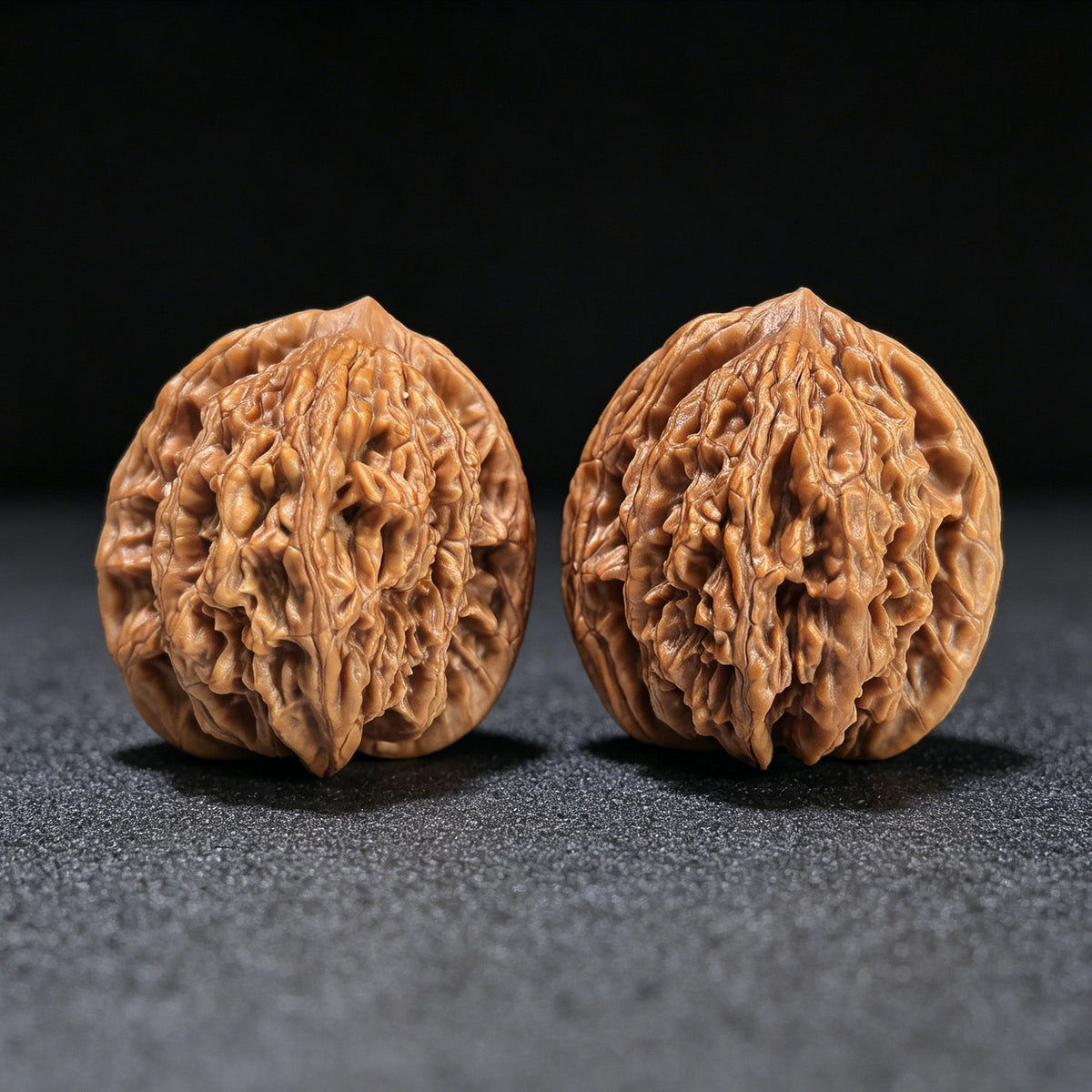 “Wheat-Ear Tigerhead” Maisui Hutou Wenwan Walnut Pair | 38.0mm × 38.0mm | MSHT-1408 - ThePatinaProject