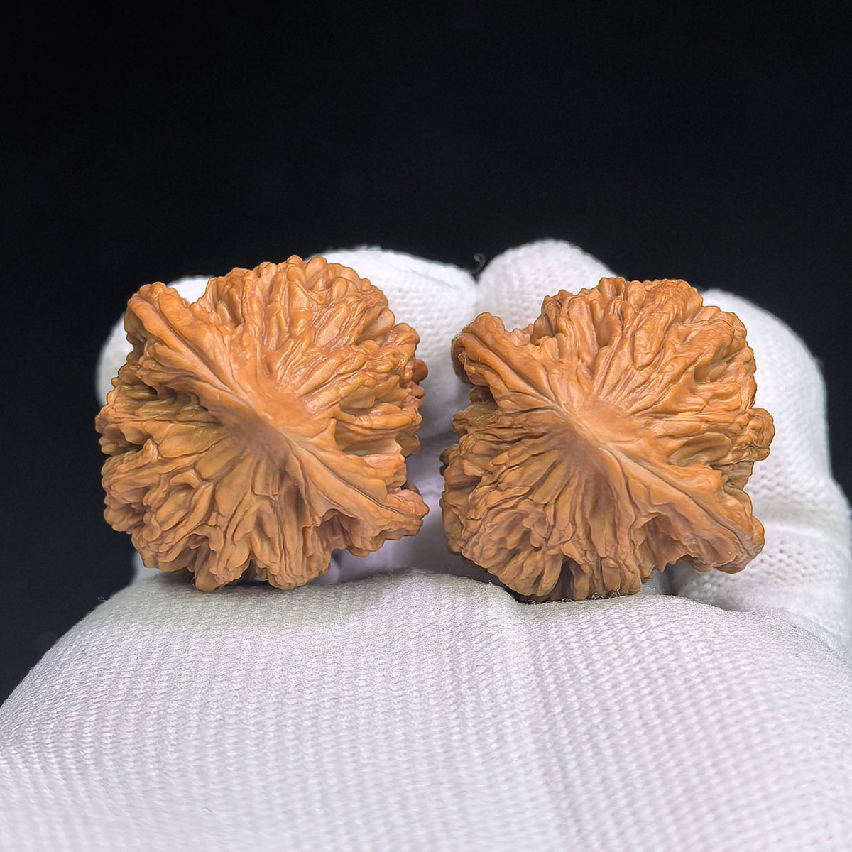 "Wheat Grain Tiger Head" Wheat Ear Tiger Head Heirloom Collection Wenwan Walnuts Pair | 33.0mm x 33.0mm | MSHT-1003 - ThePatinaProject