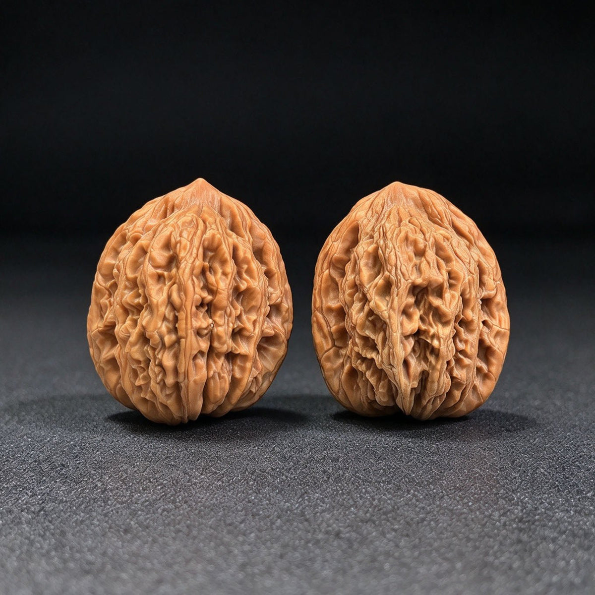 "Wheat Grain Tiger Head" Wheat Ear Tiger Head Heirloom Collection Wenwan Walnuts Pair | 33.0mm x 33.0mm | MSHT-1003 - ThePatinaProject