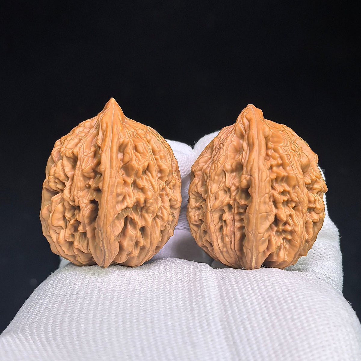 "Wheat Grain Tiger Head" Wheat Ear Tiger Head Heirloom Collection Wenwan Walnuts Pair | 33.0mm x 33.0mm | MSHT-1003 - ThePatinaProject