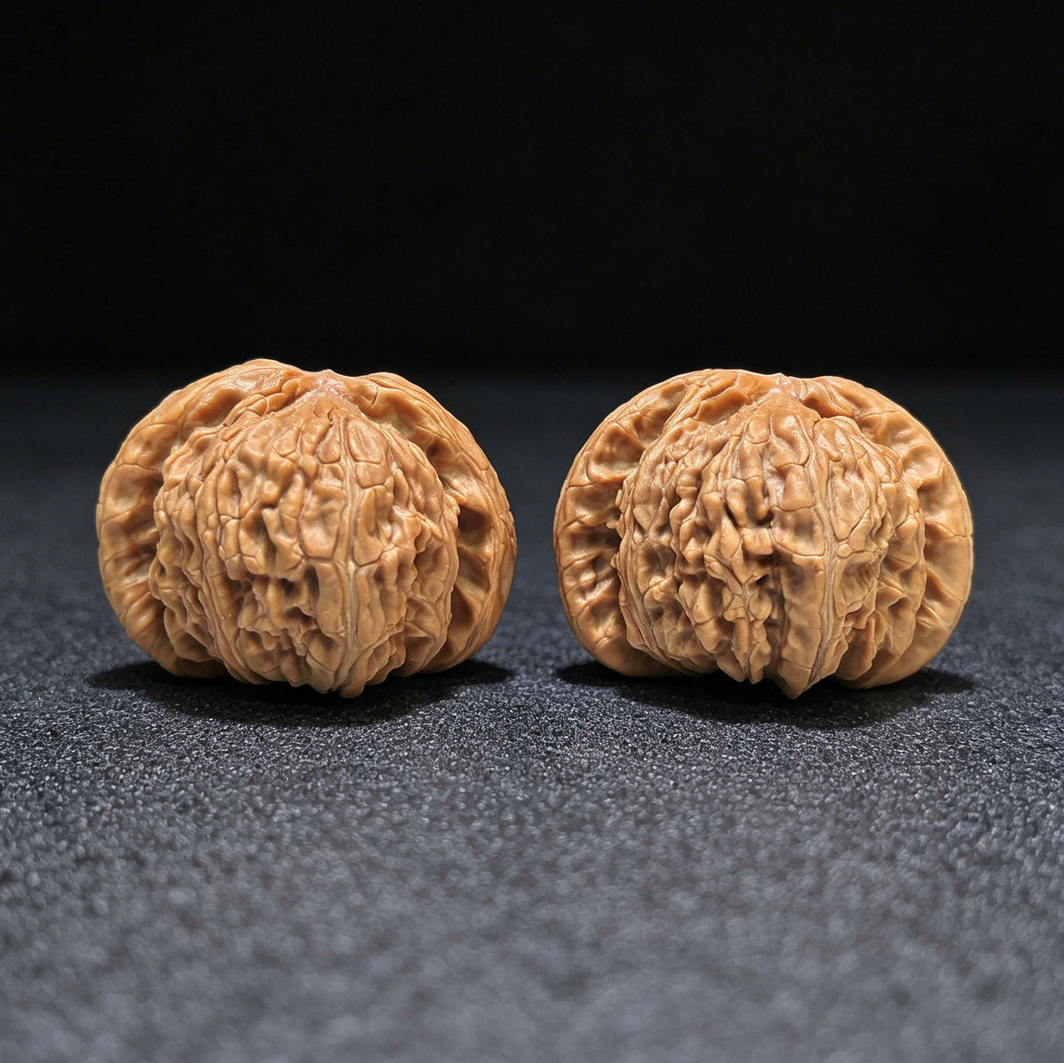 "White Lion" Baishizi Wenwan Walnuts (Pair) | 46.0mm x 43.0mm | Stock ID: BSJ-1553C - ThePatinaProject