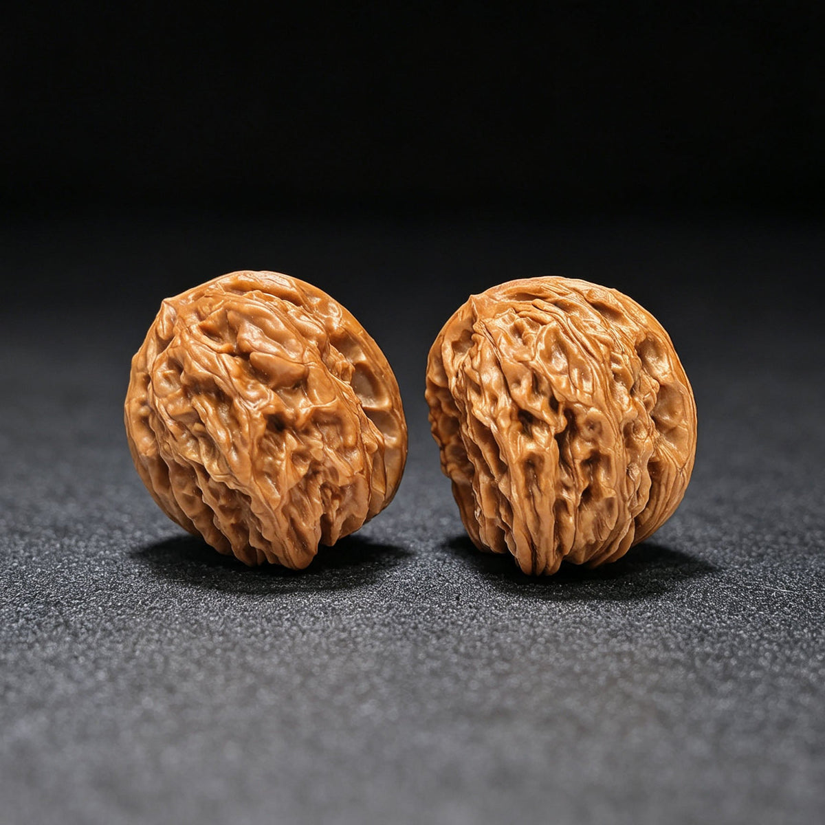 "White Lion Half-Wall" Baishizi Banbi Wenwan Walnuts Pair | 35.0mm x 42.0mm | BSJBB-C237E - ThePatinaProject