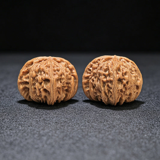 "White Lion Head" Bai Shishi Wenwan Walnuts Pair | 45.0mm x 43.0mm | BSJ-1552C - ThePatinaProject