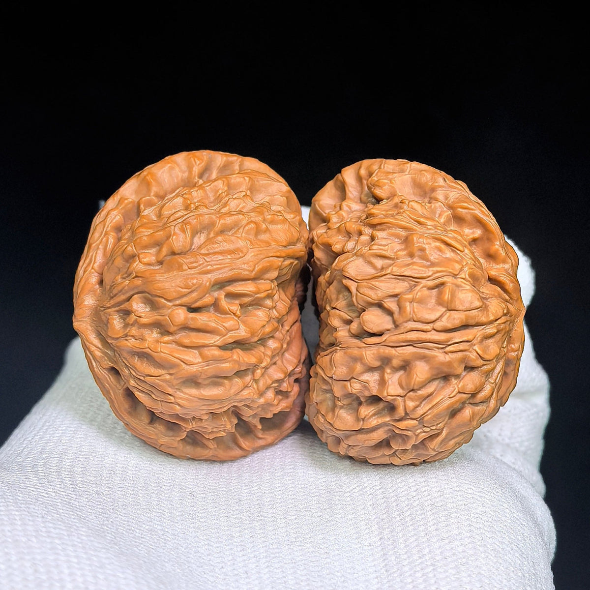 White Lion “Pufferfish” Half-Wall Wenwan Walnut Pair — 40.0mm x 29.0mm | BSZBB-1402E - ThePatinaProject