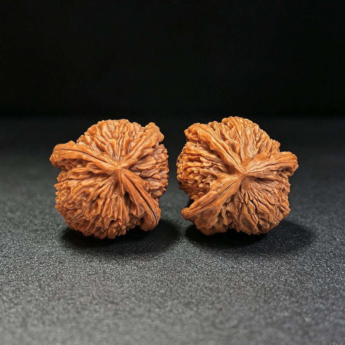 White Lion Three-Ridge Wenwan Walnut Pair — 37.0mm x 39.0mm | BSZSN-1401E - ThePatinaProject