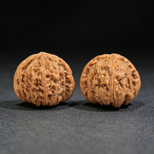 White Lion Wenwan Walnut Pair | Broad Round Profile | 40.0mm x 40.0mm | BSJ-SY1D0 - ThePatinaProject