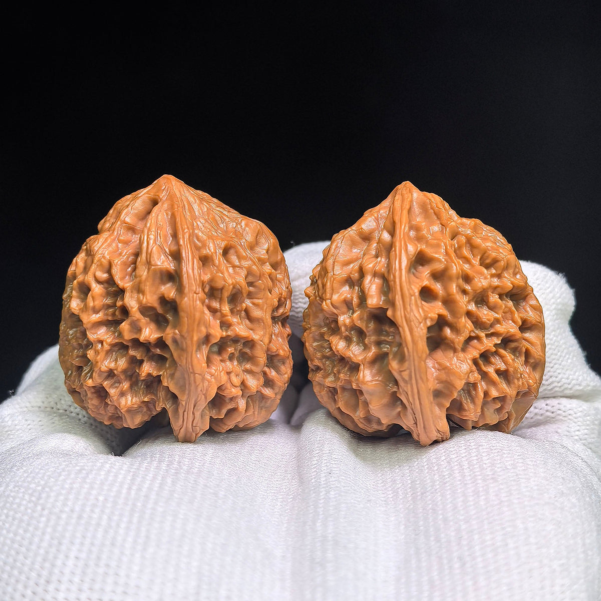 Wild-Form “Tian Can Jiao” Wenwan Walnuts Pair | Compact Sculptural Form | 33.0mm × 30.0mm | YSTCJ-C1E0E - ThePatinaProject