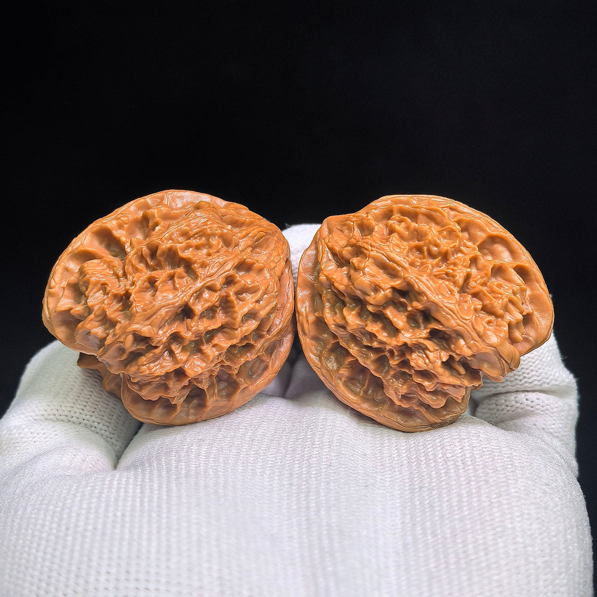 Wild-Form “Tian Can Jiao” Wenwan Walnuts Pair | Compact Sculptural Form | 33.0mm × 30.0mm | YSTCJ-C1E0E - ThePatinaProject