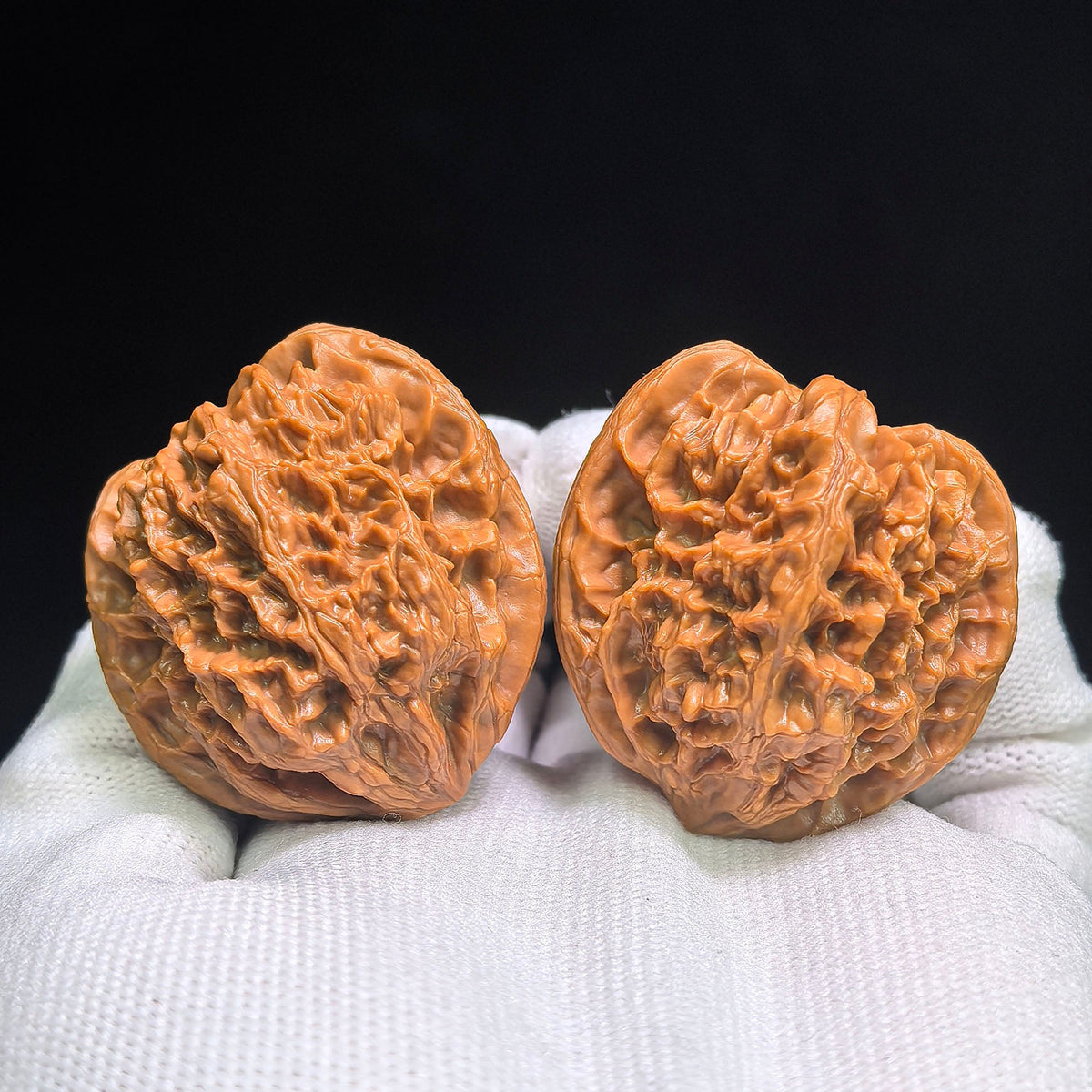 Wild-Form “Tian Can Jiao” Wenwan Walnuts Pair | Compact Sculptural Form | 33.0mm × 30.0mm | YSTCJ-C1E0E - ThePatinaProject