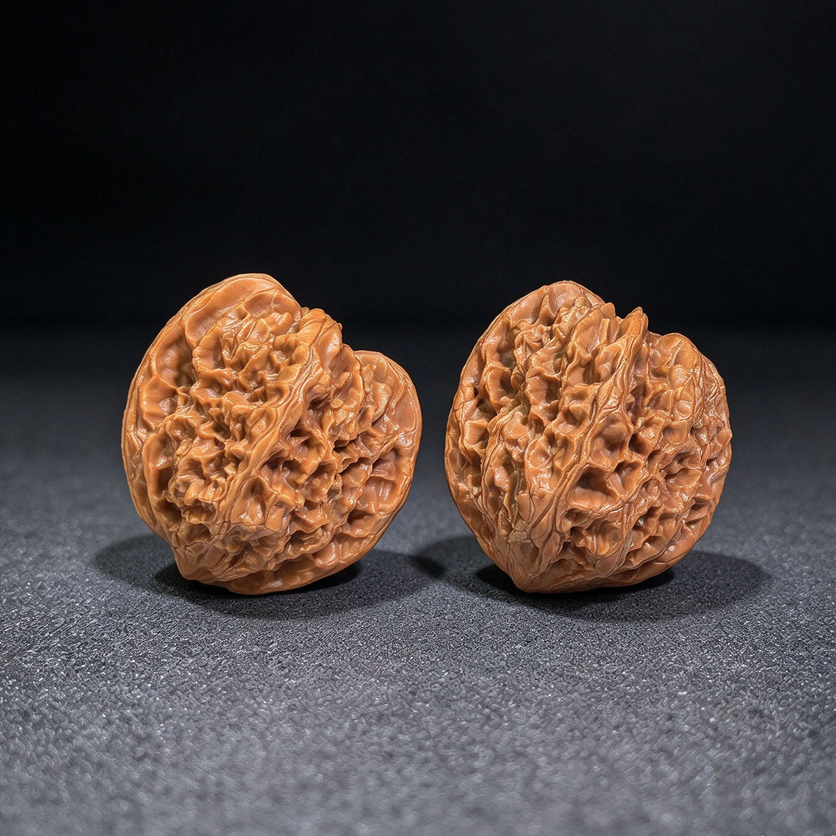 Wild-Form “Tian Can Jiao” Wenwan Walnuts Pair | Compact Sculptural Form | 33.0mm × 30.0mm | YSTCJ-C1E0E - ThePatinaProject