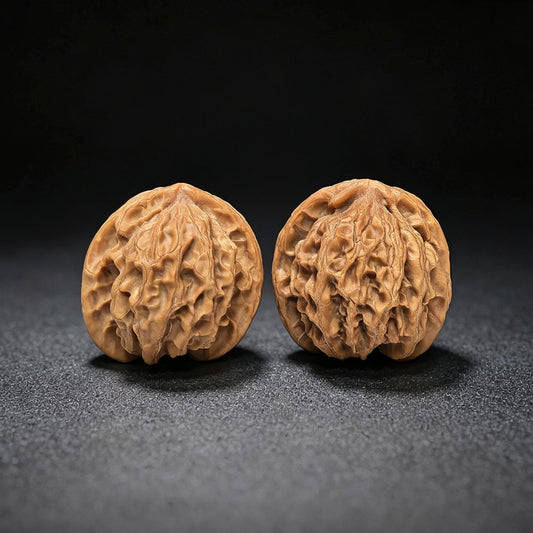 Wild Panshan Wenwan Walnut Pair | Compact Natural Form | 37.0mm × 33.0mm | YSPS-1101 - ThePatinaProject