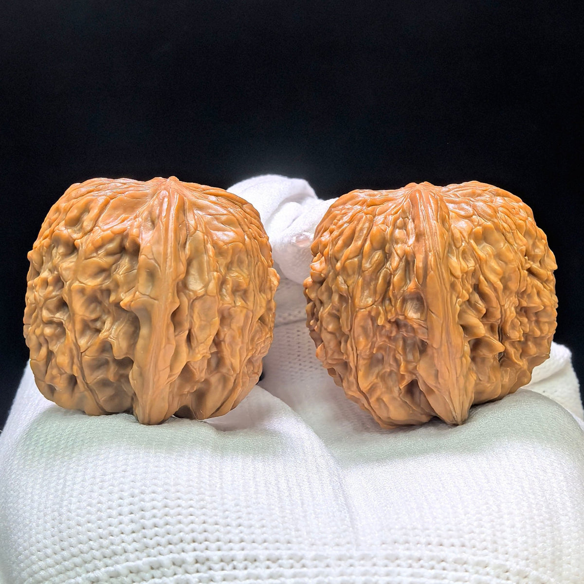"Wild Pebble Millstone" Ye Sheng Shizi Mopan Wenwan Walnuts (Pair) | 34.0mm x 35.0mm | Stock ID: SZMP-1401 - ThePatinaProject