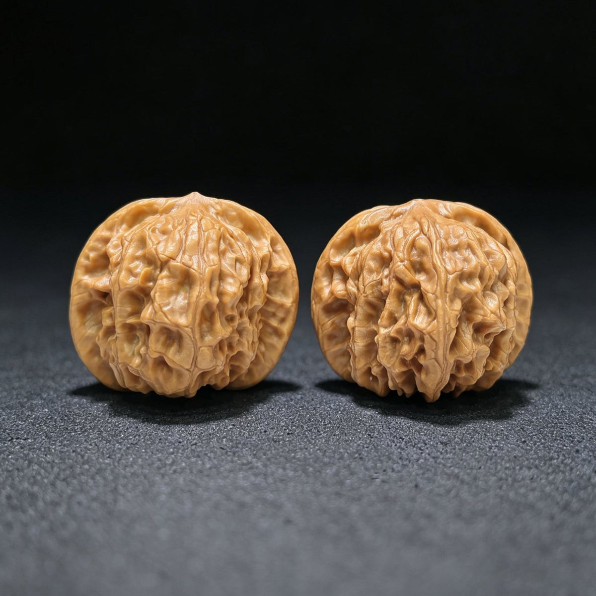 “Wild Wolf” Wenwan Walnuts Pair | Rounded Compact Form | 38.0mm × 38.0mm | YL-1602 - ThePatinaProject