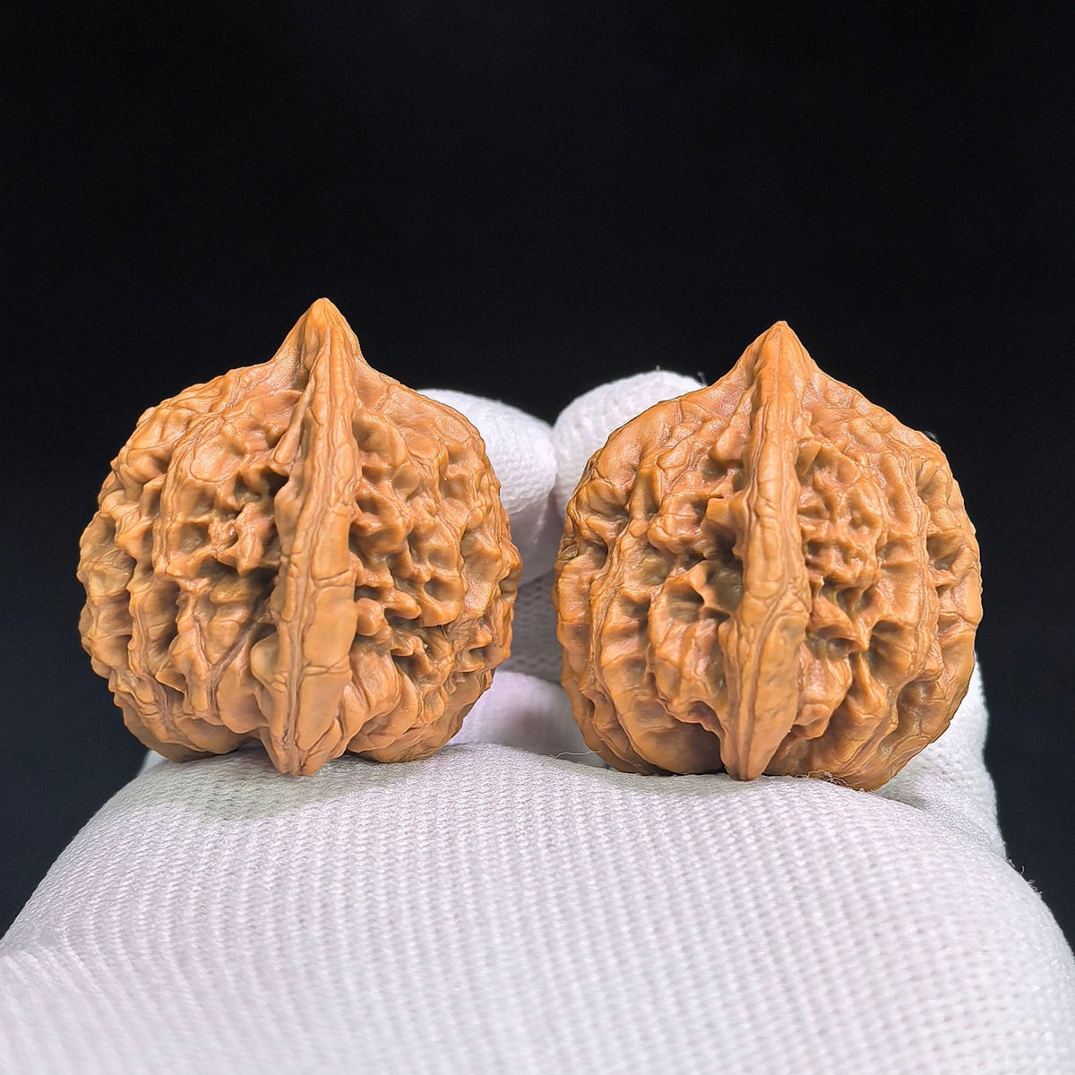 “Xiayunling” Tall-Profile Wenwan Walnuts Pair | 37.0mm × 33.0mm | XYL-SY1G4 - ThePatinaProject