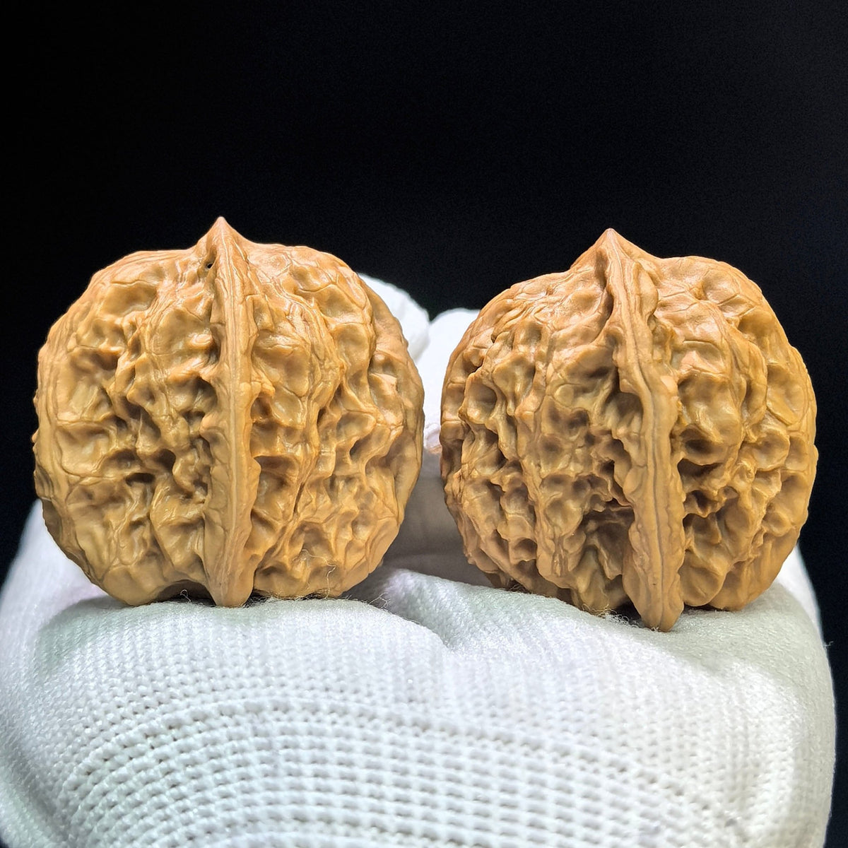 "Ye Lang" (Wild Wolf) YL-1601 Collector Lineage Wenwan Walnuts Pair | 35.0mm x 36.0mm | Stock ID: YL-1601 - ThePatinaProject