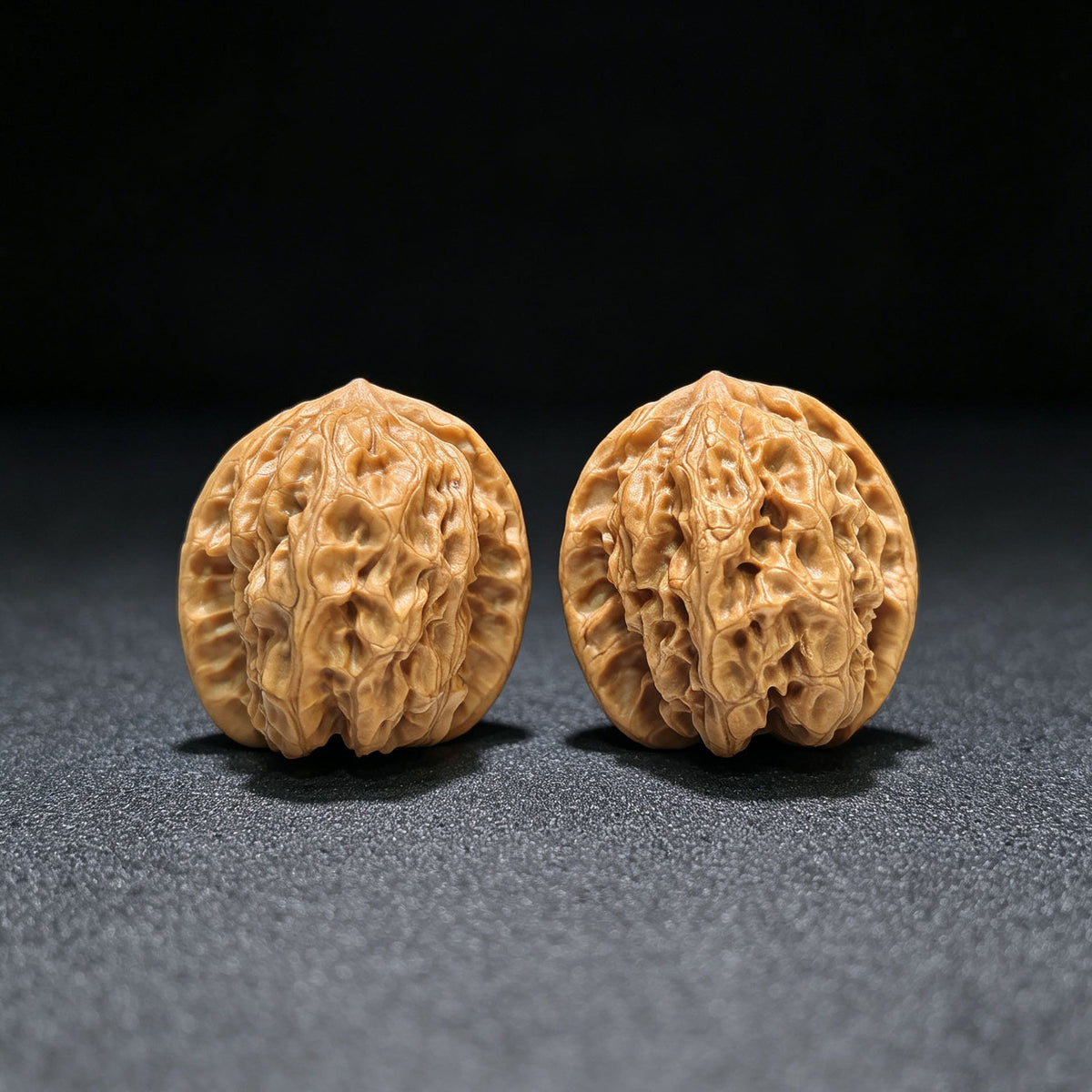 "Ye Lang" (Wild Wolf) YL-1601 Collector Lineage Wenwan Walnuts Pair | 35.0mm x 36.0mm | Stock ID: YL-1601 - ThePatinaProject