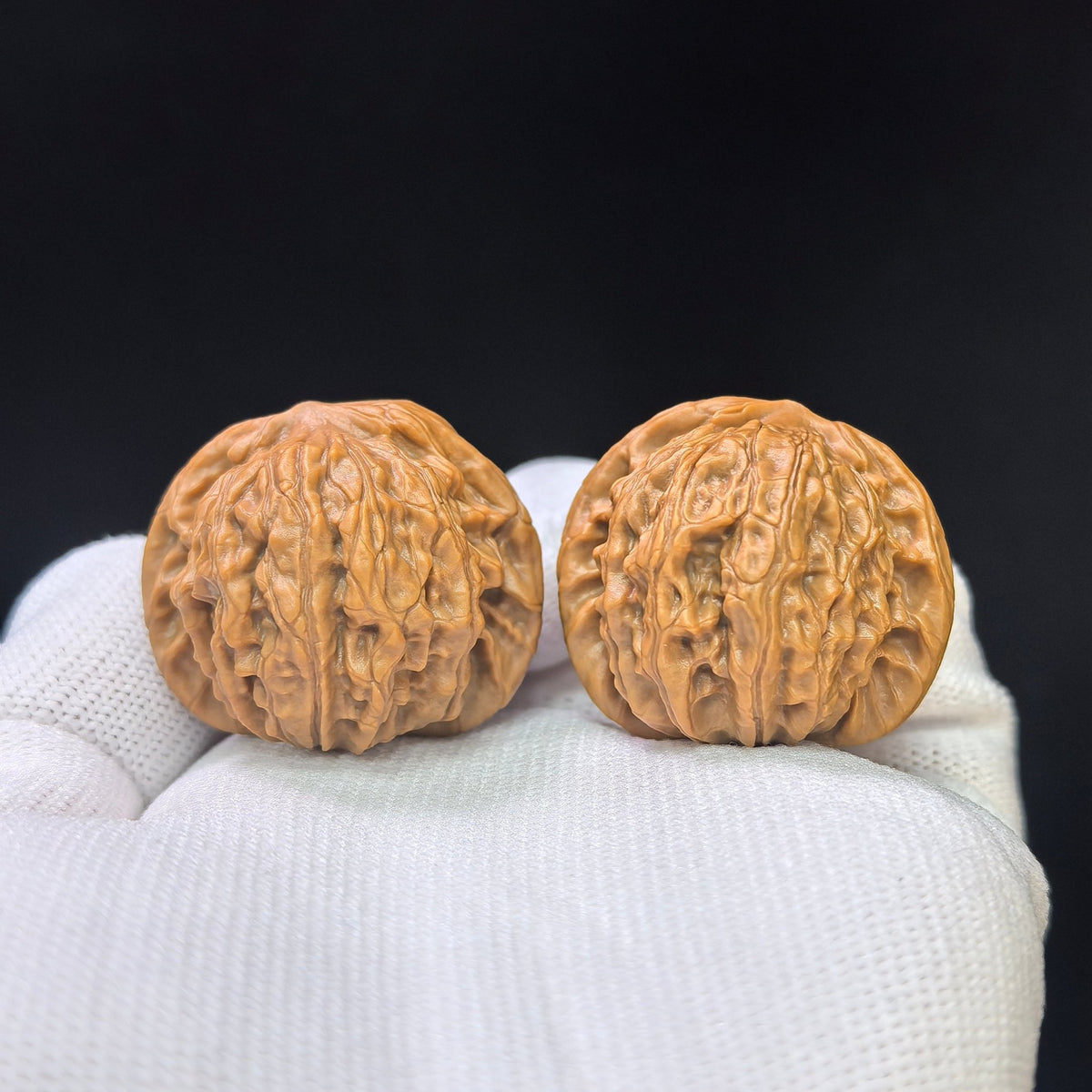 "Yearning Love" (Xiang Si) Scholar Walnuts Pair | 33.0mm x 32.0mm | Miniature Pocket Format (Shou Nian) | Stock ID: XS-SY1C2 - ThePatinaProject